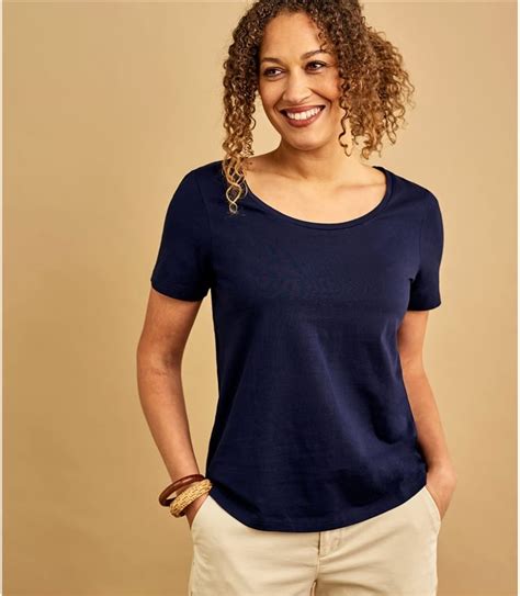 navy blue t shirt ladies|navy scoop neck t shirt.